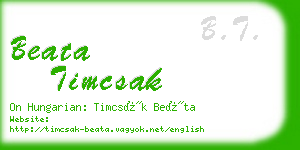 beata timcsak business card